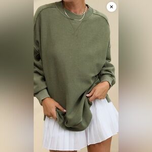 Aerie Big Chill Textured Crew Sweatshirt